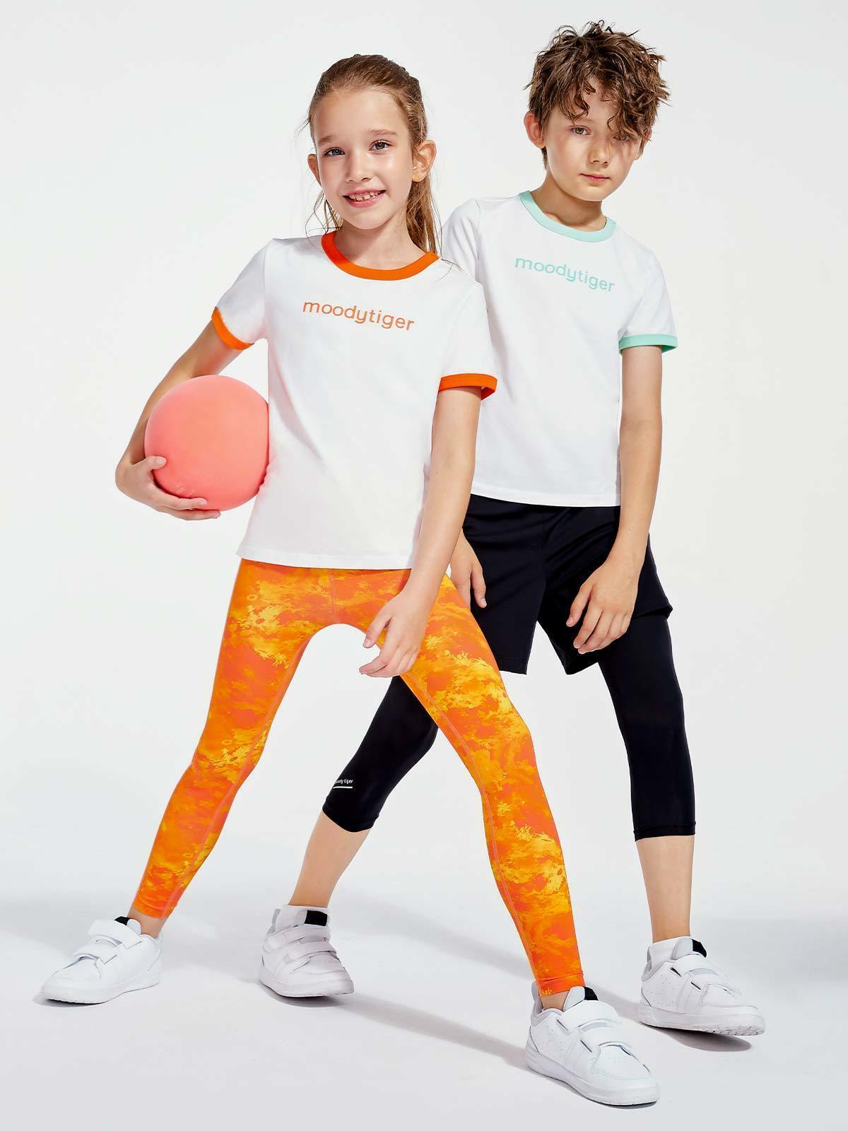 moodytiger Girls Soft Light and Comfortable Stretchy Cropped Leggings