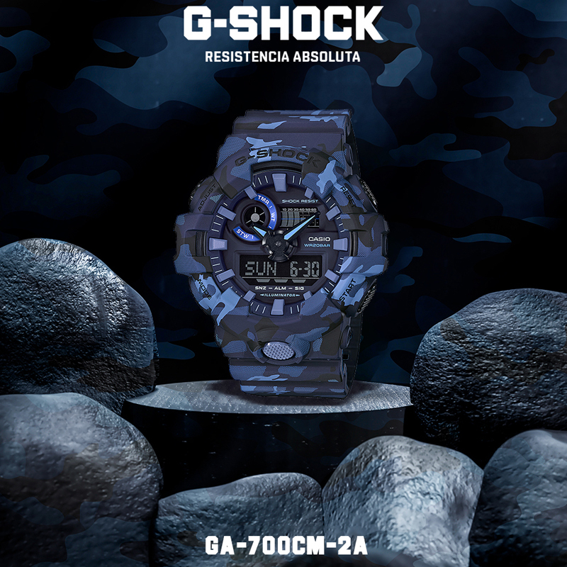 G-SHOCK G-700系列迷彩大錶徑雙顯電子錶GA-700CM-2A 公司貨– 億錶行