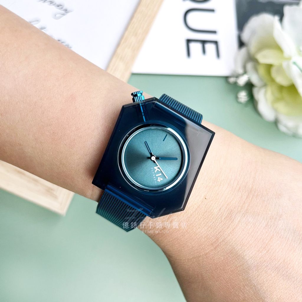 KLASSE14 不規則獨特設計透明感冰塊錶靛藍色/34mm WKF20BE001W 公司貨