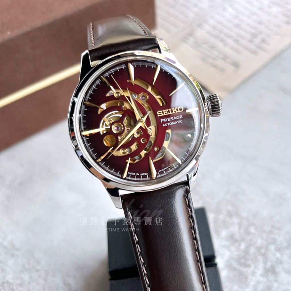 SEIKO 精工PRESAGE STAR BAR調酒限量款紅磚機械錶SSA457J1 4R72-00B0R