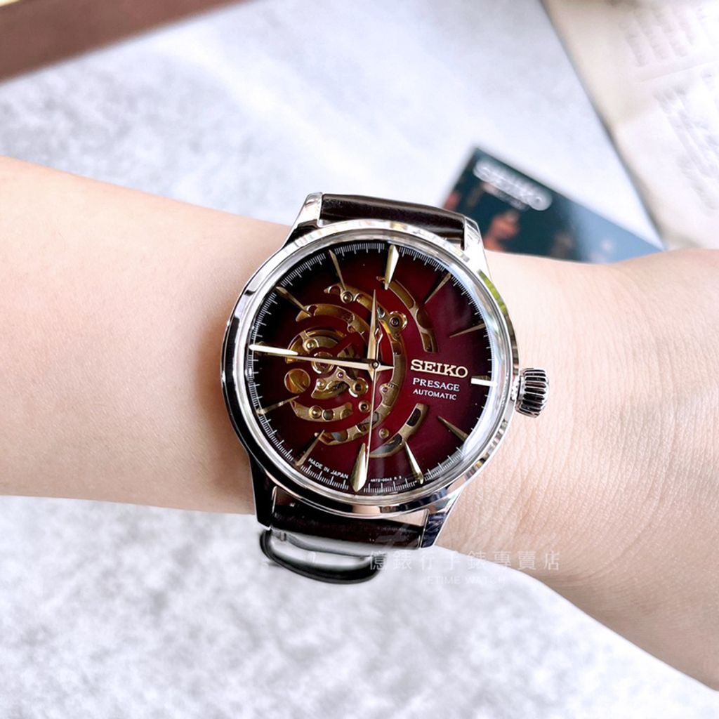 SEIKO 精工PRESAGE STAR BAR調酒限量款紅磚機械錶SSA457J1 4R72-00B0R
