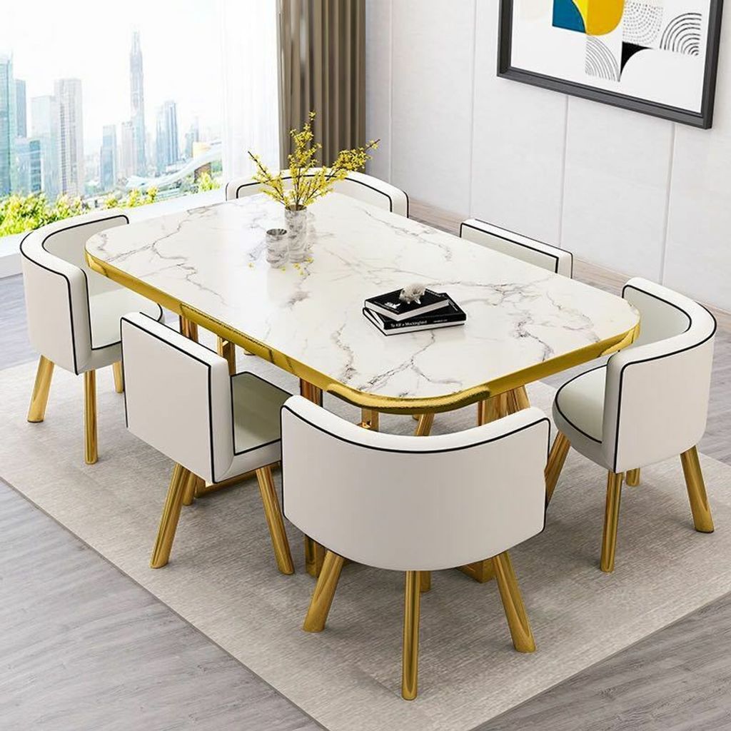 Premium Modern Dining Table 6 Seater Set – JOOMDECOR