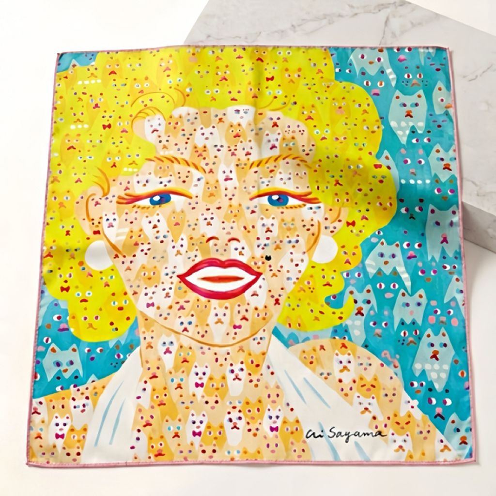 AS-SC-002 ai sayama 佐山愛 貓麗蓮夢露 絲巾 01 SQ1000