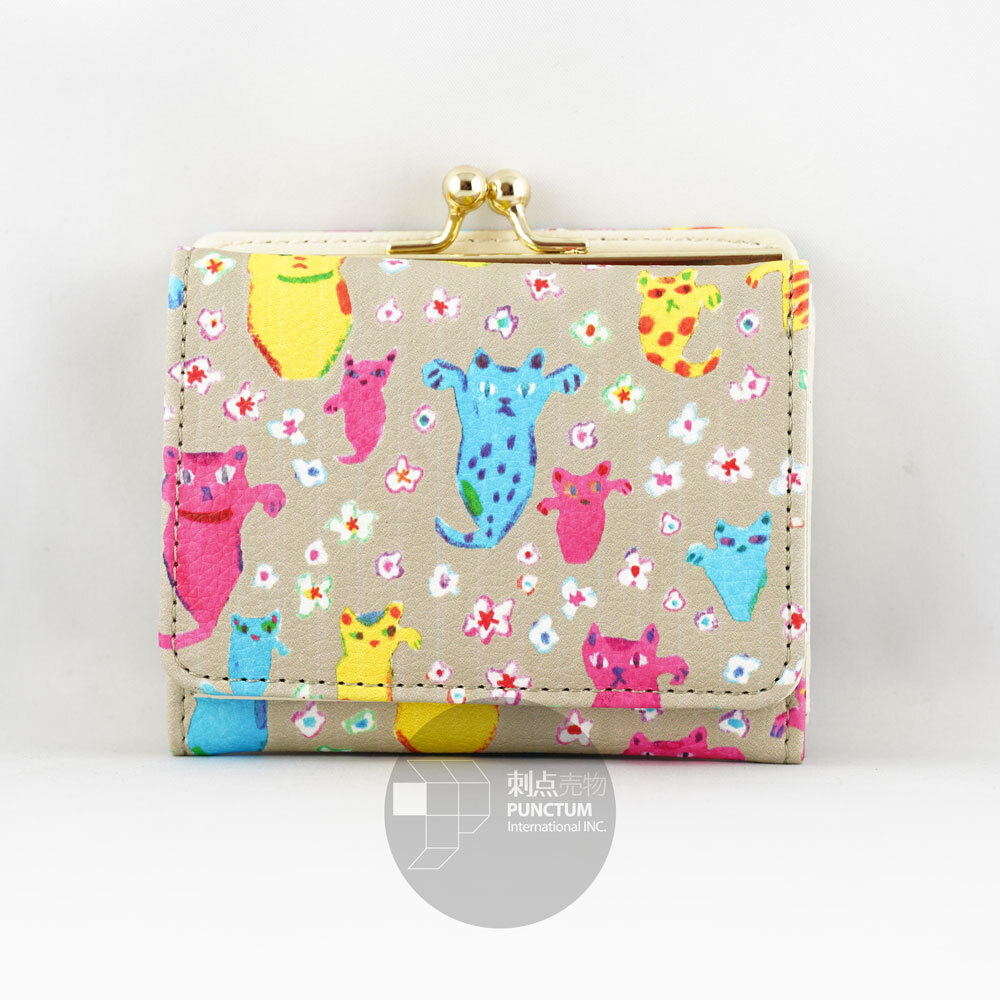 【ai sayama藝術聯名】京都傳統工藝青蛙嘴對折式錢包招財貓