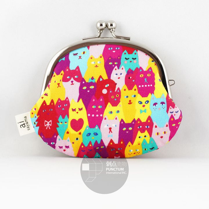 3寸がま口財布-猫だらけ-Pro01