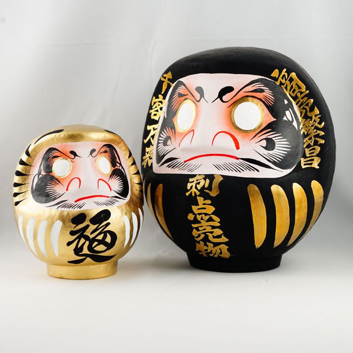 PTSD-02EGB-吉田だるま-12cm-金-緣起達摩-黑福入-(2)-SQ1000