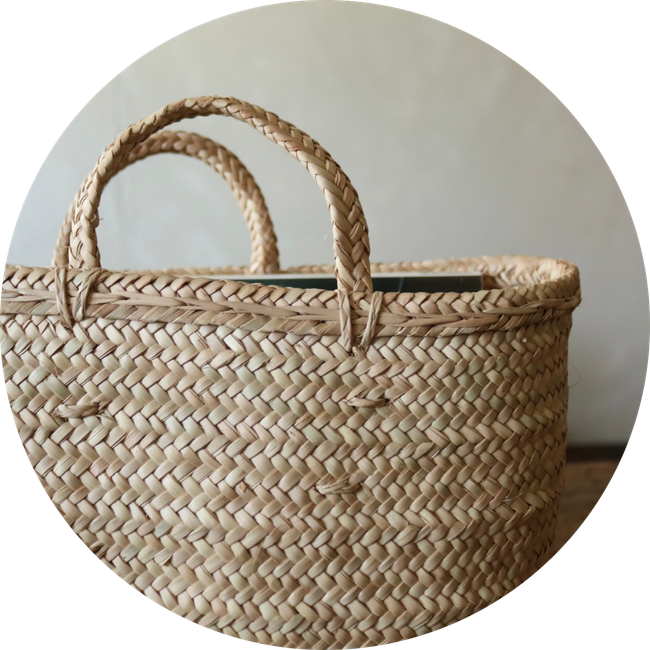 木質線 |  - 籐草編籃
