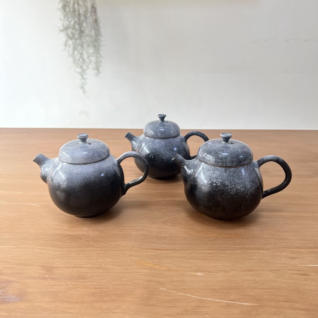 陶 茶壺/茶杯/茶具 黑色 - 夜雪 手工陶茶壺