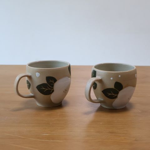 山茶花 手工陶馬克杯 咖啡杯 – 一間兩手