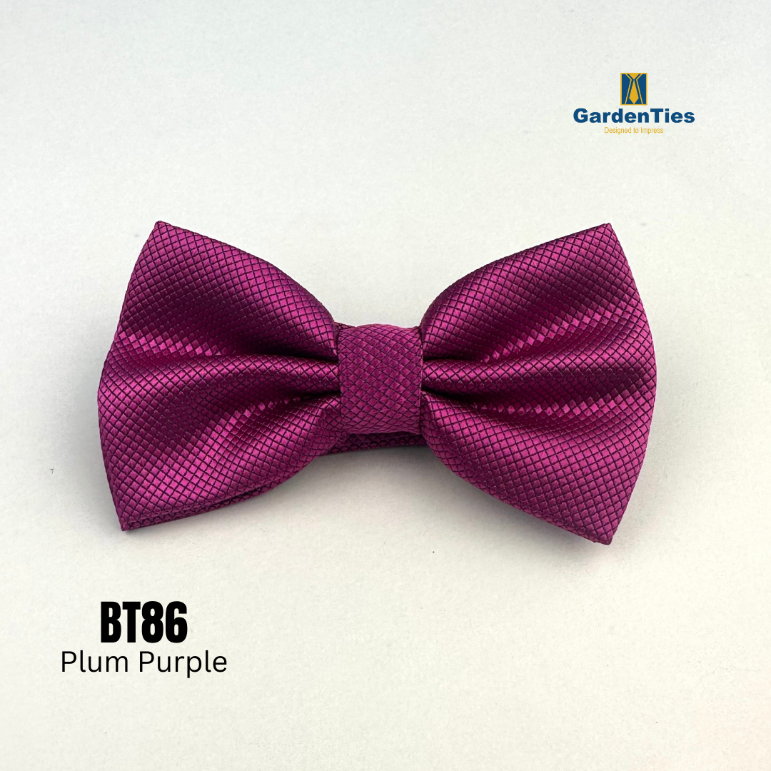 Satin Dark Plum Purple Bow Tie