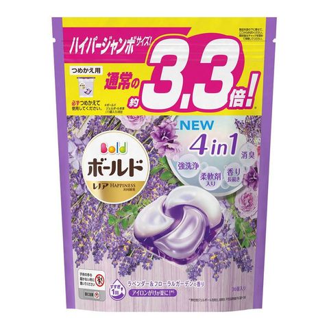 日本P&G Bold碳酸機能4D洗衣膠球36顆-薰衣草