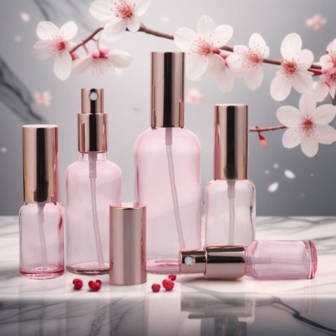 高品質玫瑰色噴霧瓶15ml.50ml