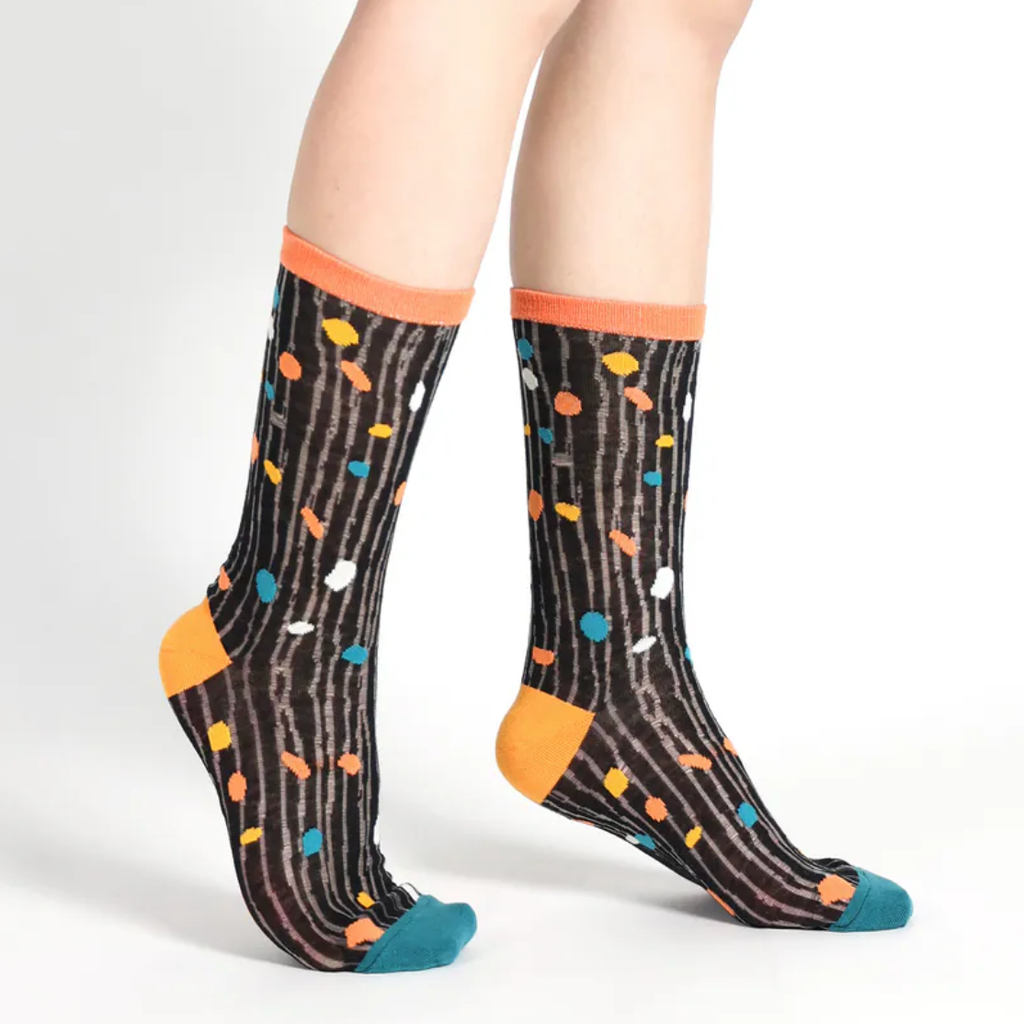 3807_夢境系列｜小夜曲-波卡點點透紗中筒襪2