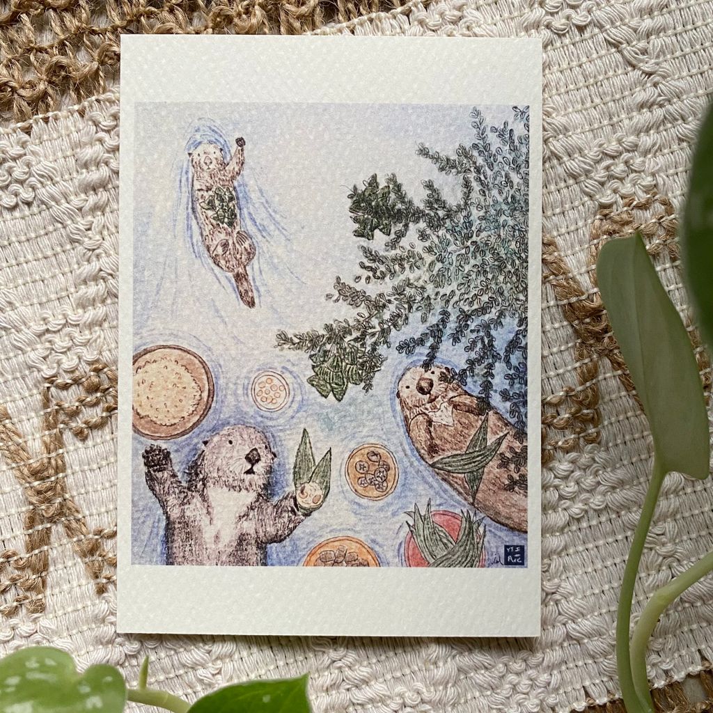 2.插畫卡片_動物節日忙什麼-海上包粽