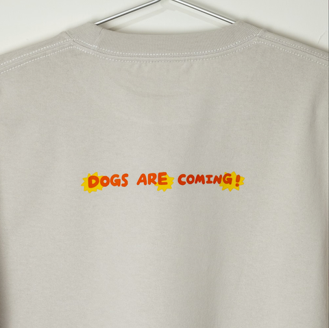 灰色短袖厚磅落肩T-shirt 狗狗們4