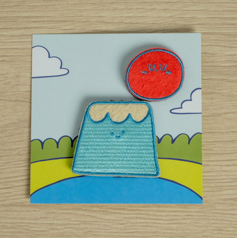 刺繡別針 富士山與太陽
