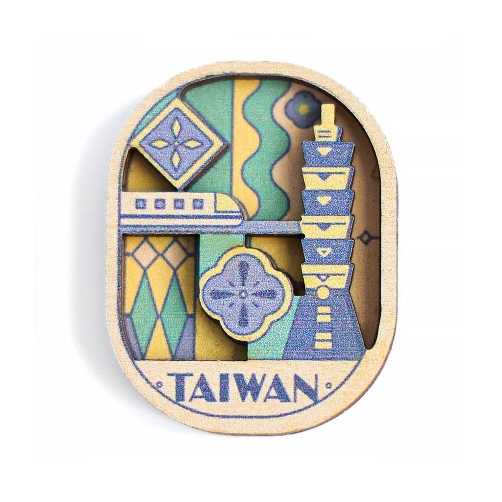 木質磁鐵｜台灣線條