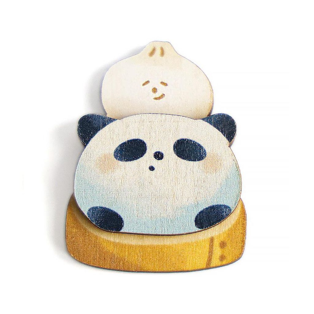 木質磁鐵｜熊貓小籠包