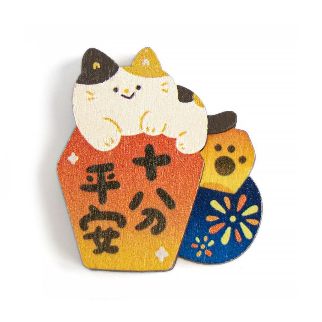 木質磁鐵｜貓咪天燈