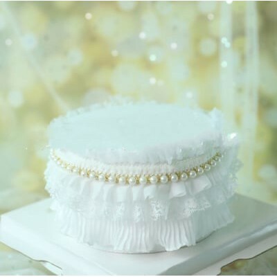 Cake Pearl Cloth Cake Cover Side, Ins Cake Decoration, Pearl Lace Cake Cover, 网红珍珠蛋糕围边