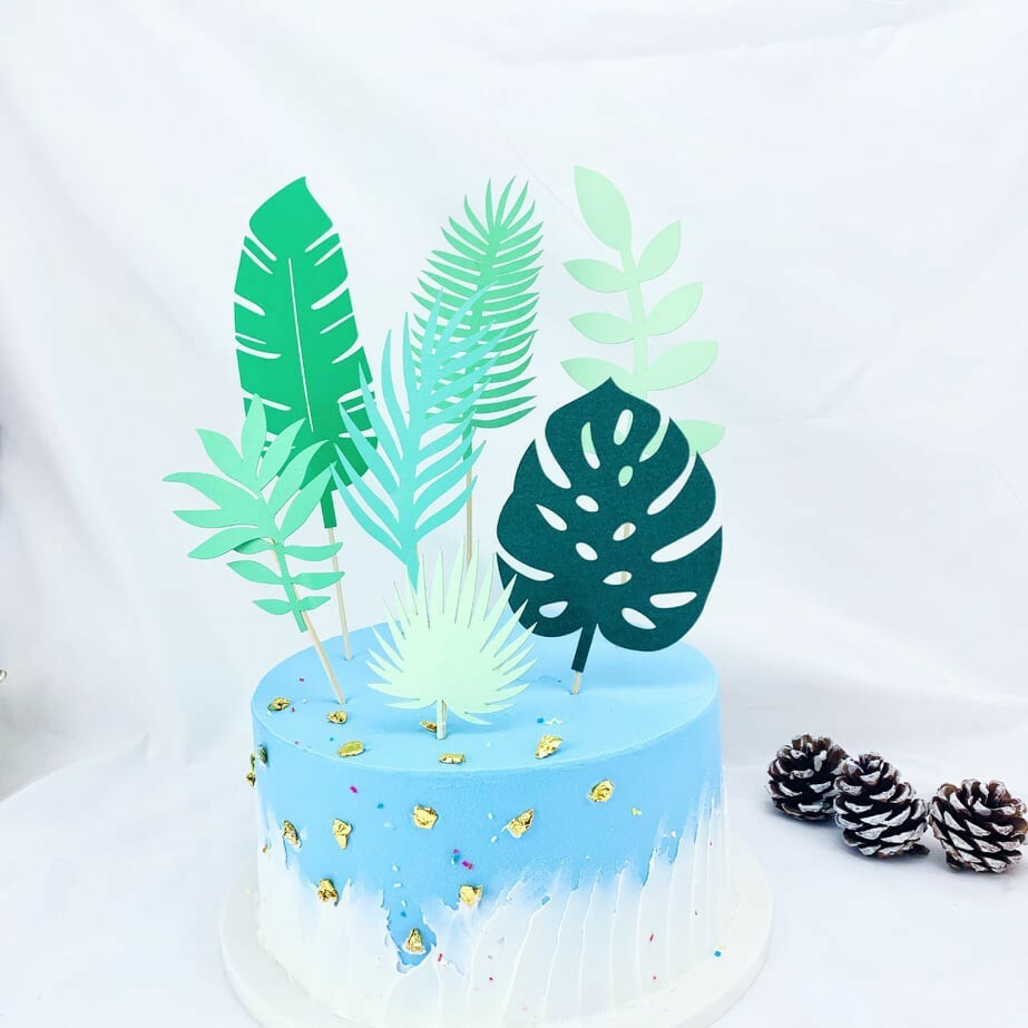 Plants, Tree , Tropical leaves, Flower Cake topper. Decoration Trees Plant