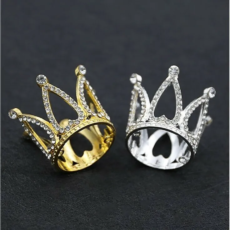 Mini Small Gold Silver Diamond Crown Cake Topper Decoration Kek Hiasan 迷你钻石王冠皇冠蛋糕装饰