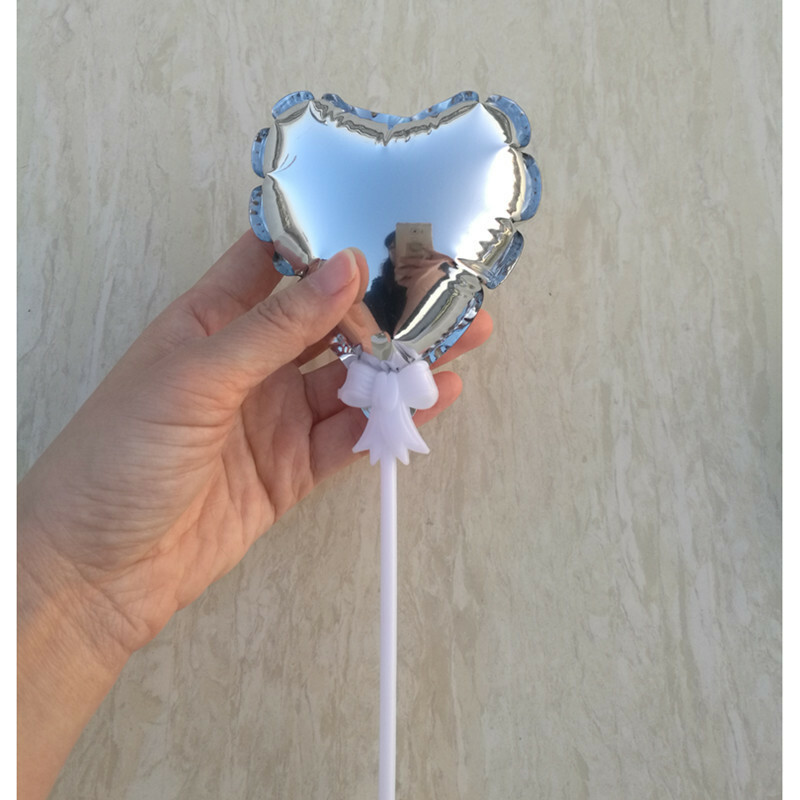 Auto Inflation Heart, Star Shape Balloon Cake Topper Decoration 10cm