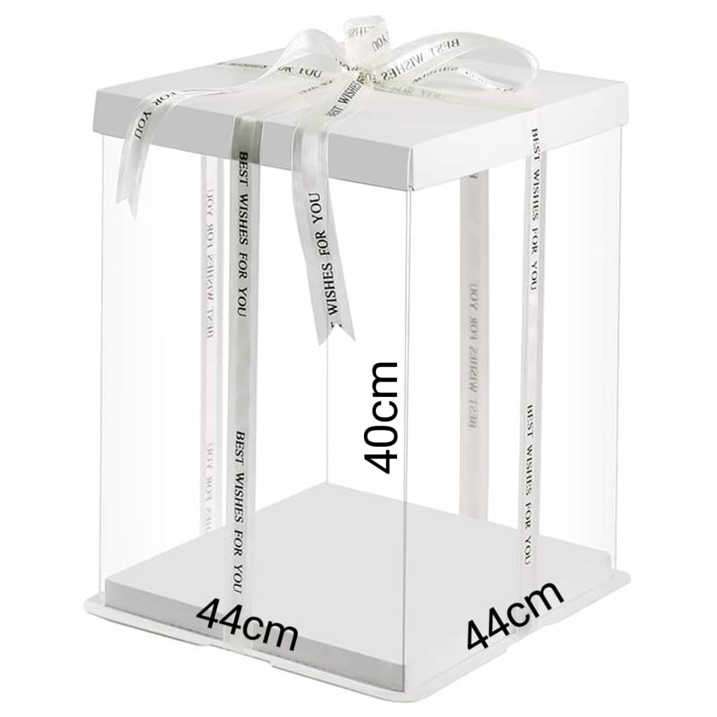 Extra Big Size 14 16 18 Inch White Cover PVC Transparent Box, Bouquet Flower Display Cake Box Kotak Hantaran 透明蛋糕盒 花盒 展示盒