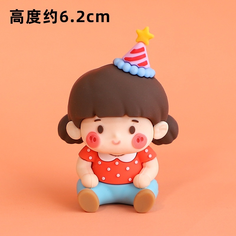 3D Soft Clay Cute Party Animal Cake Topper Decoration 软胶卡通动物生日派对小动物蛋糕装饰