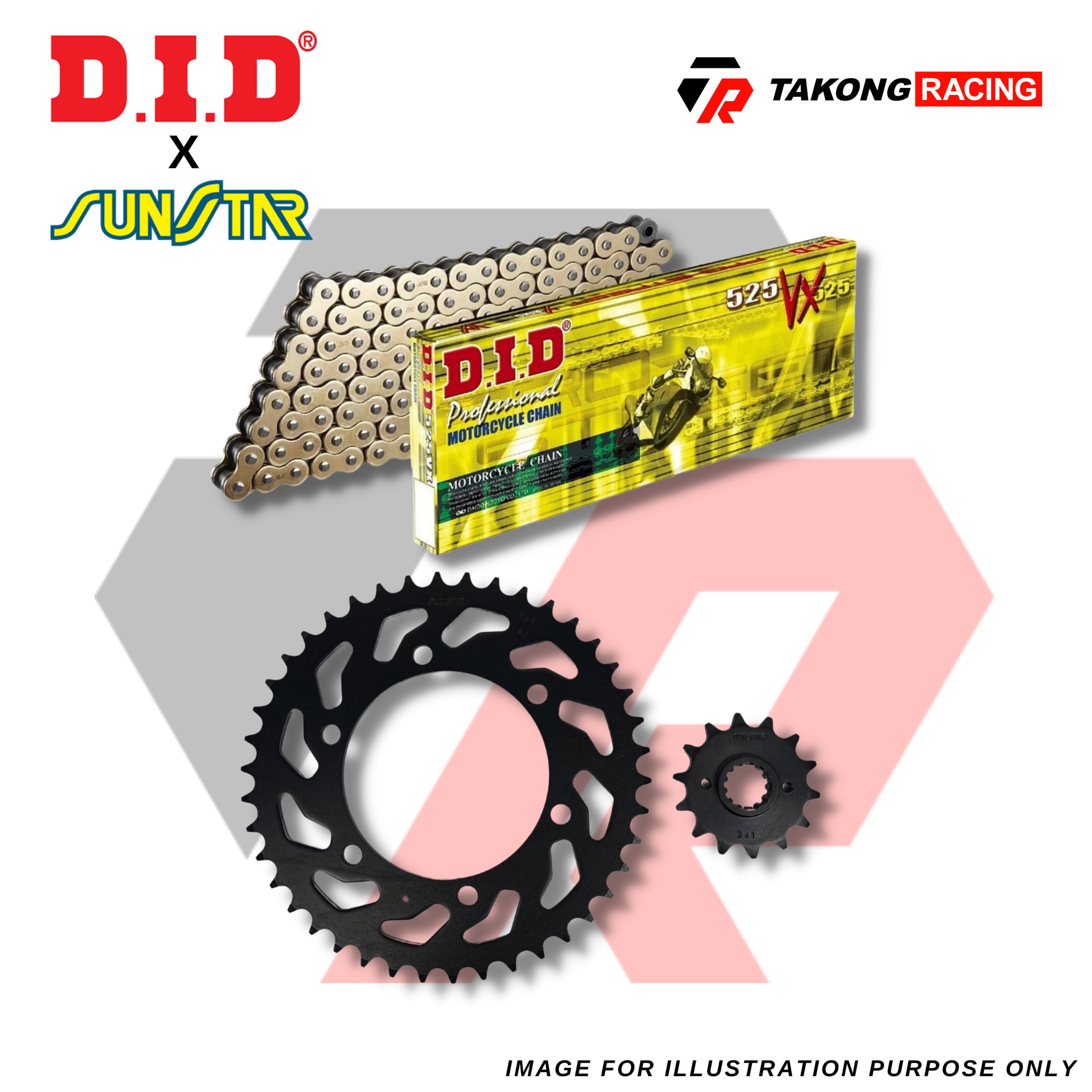 D.I.D x Sunstar Yamaha MT-07 (525VX X-Ring) Chain Set – Takong