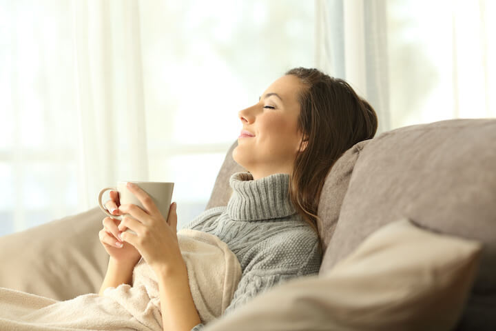 Woman relaxing on the sofa