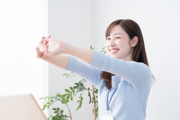 Woman taking a break at work