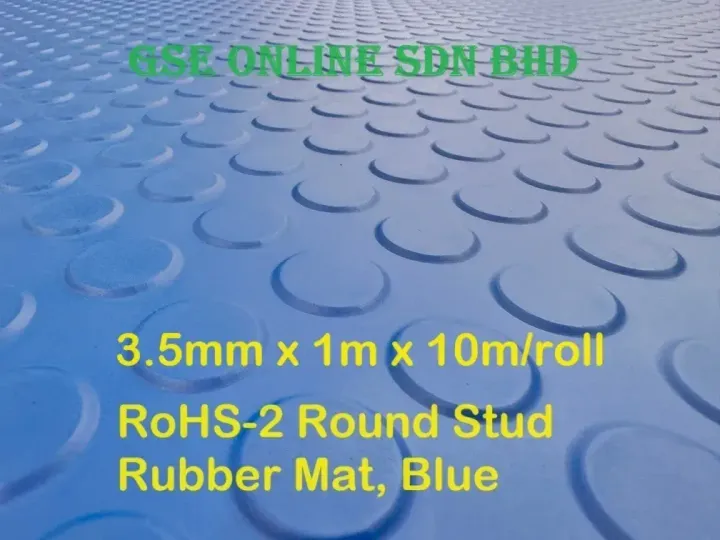 Anti-slip Blue Round Stud rubber floor mat Malaysia