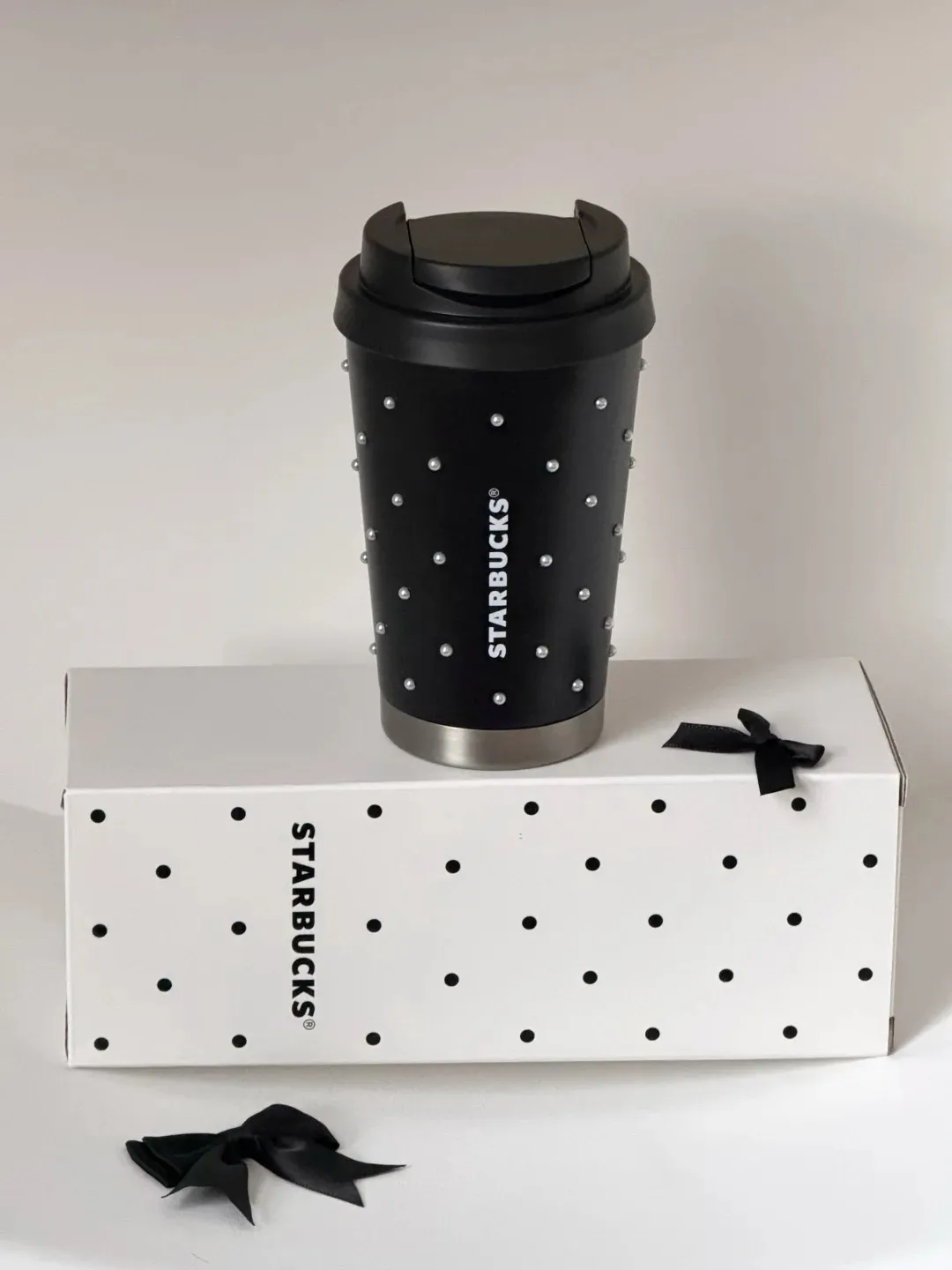 星巴克新品🖤波点珍珠黑桌面杯_4_木原希柚_from rednote web