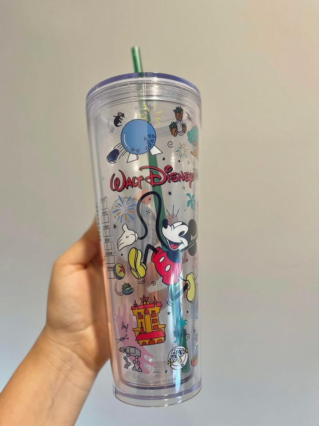 Disney World Starbucks Disneyland Venti Starbucks Cup Mickey and Minnie  Tumbler