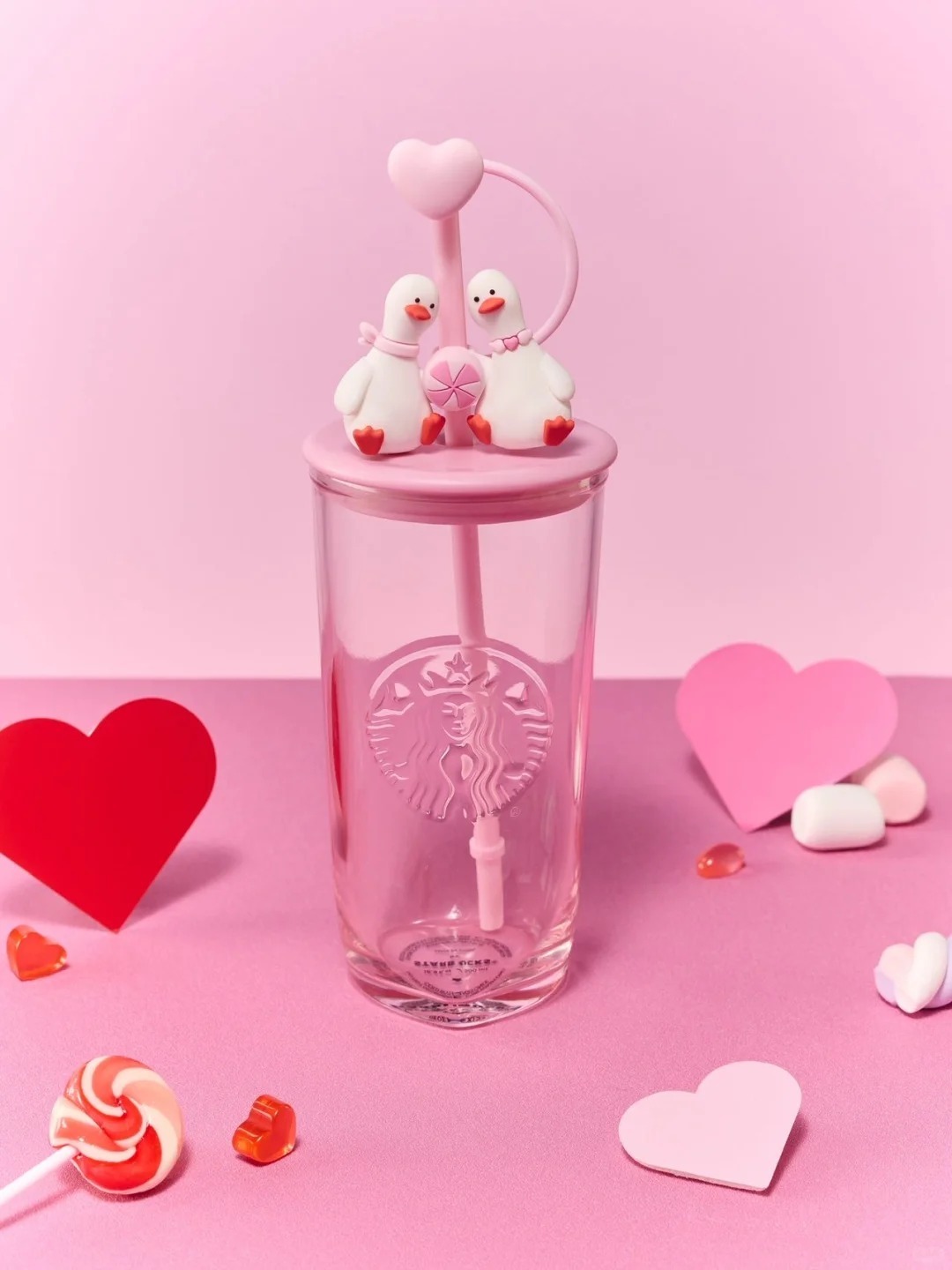 Heart Based Glass Cup 500ml