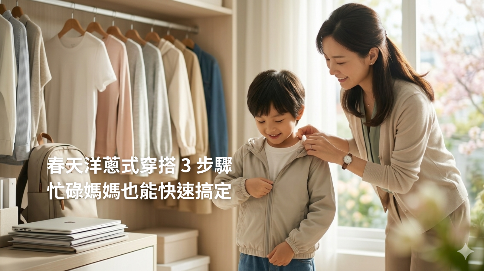 春天洋蔥式穿搭 3 步驟，忙碌媽媽也能快速搞定