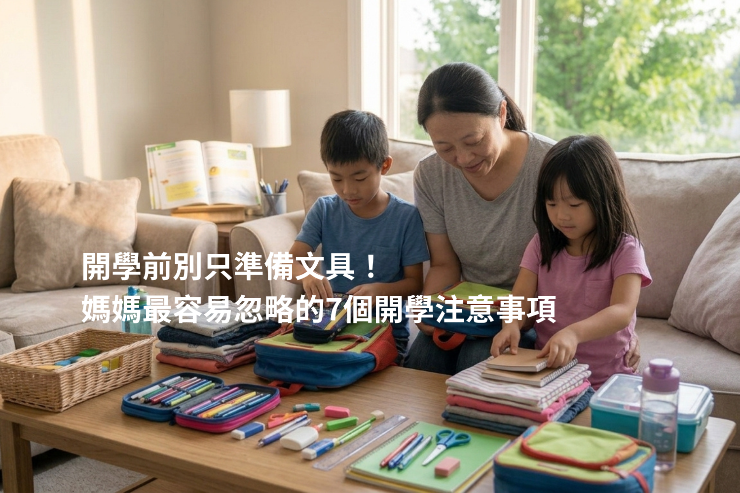 開學前別只準備文具！媽媽最容易忽略的7個開學注意事項