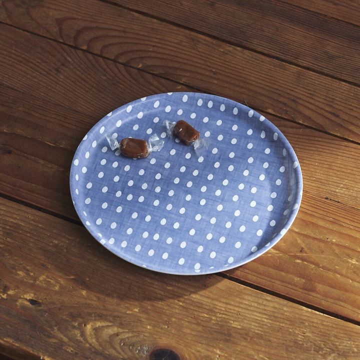KID TRAY ROUND EGG BLUE