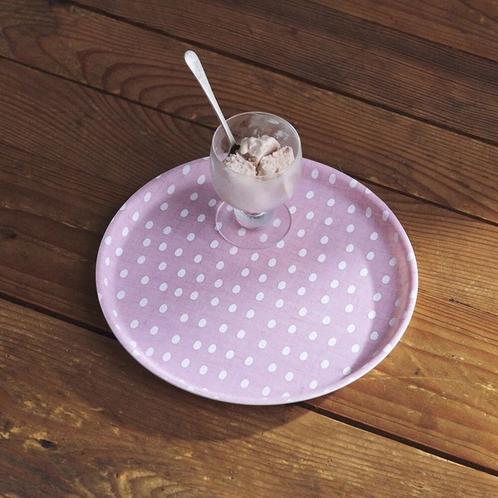 kids linen tray: egg pink