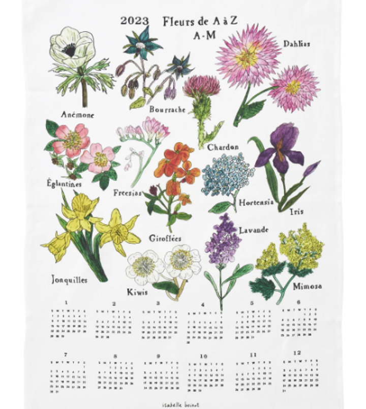 2023 FABRIC CALENDAR FLEURS A~M