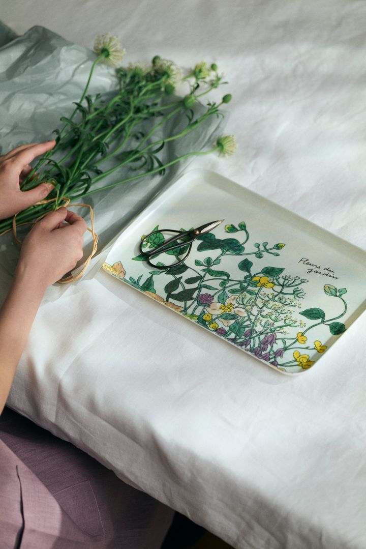 LINEN COATED TRAY (M) I.B. FLEUR SAUVAGE