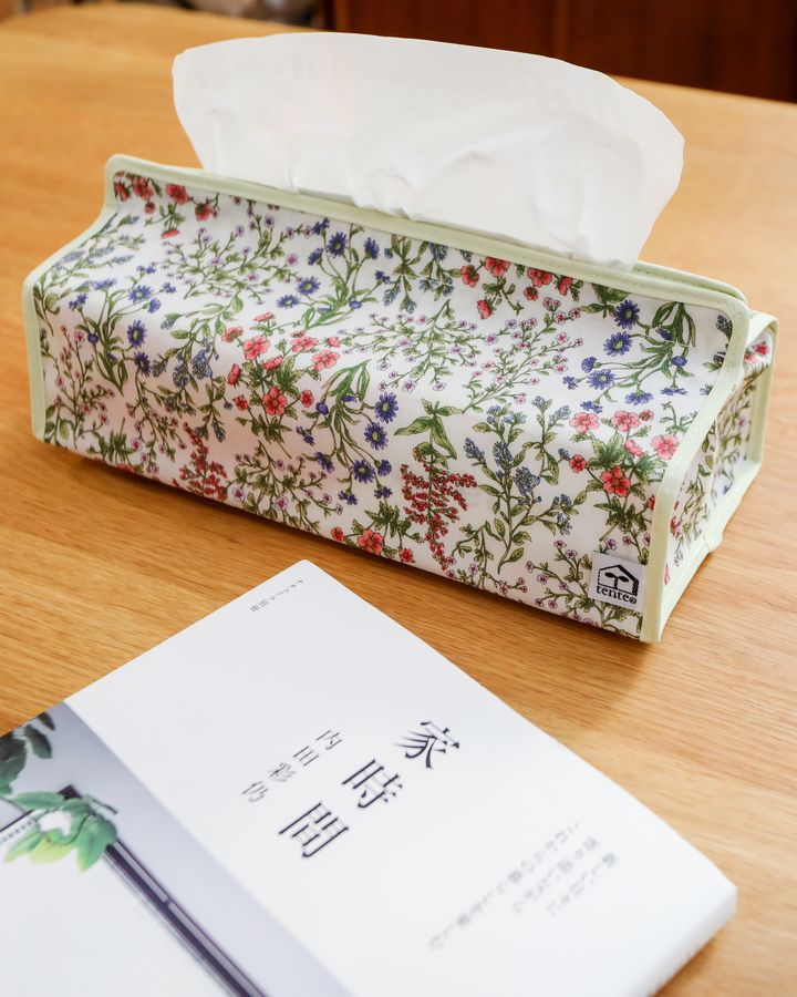 Tente 防水棉質面紙盒／自然花草