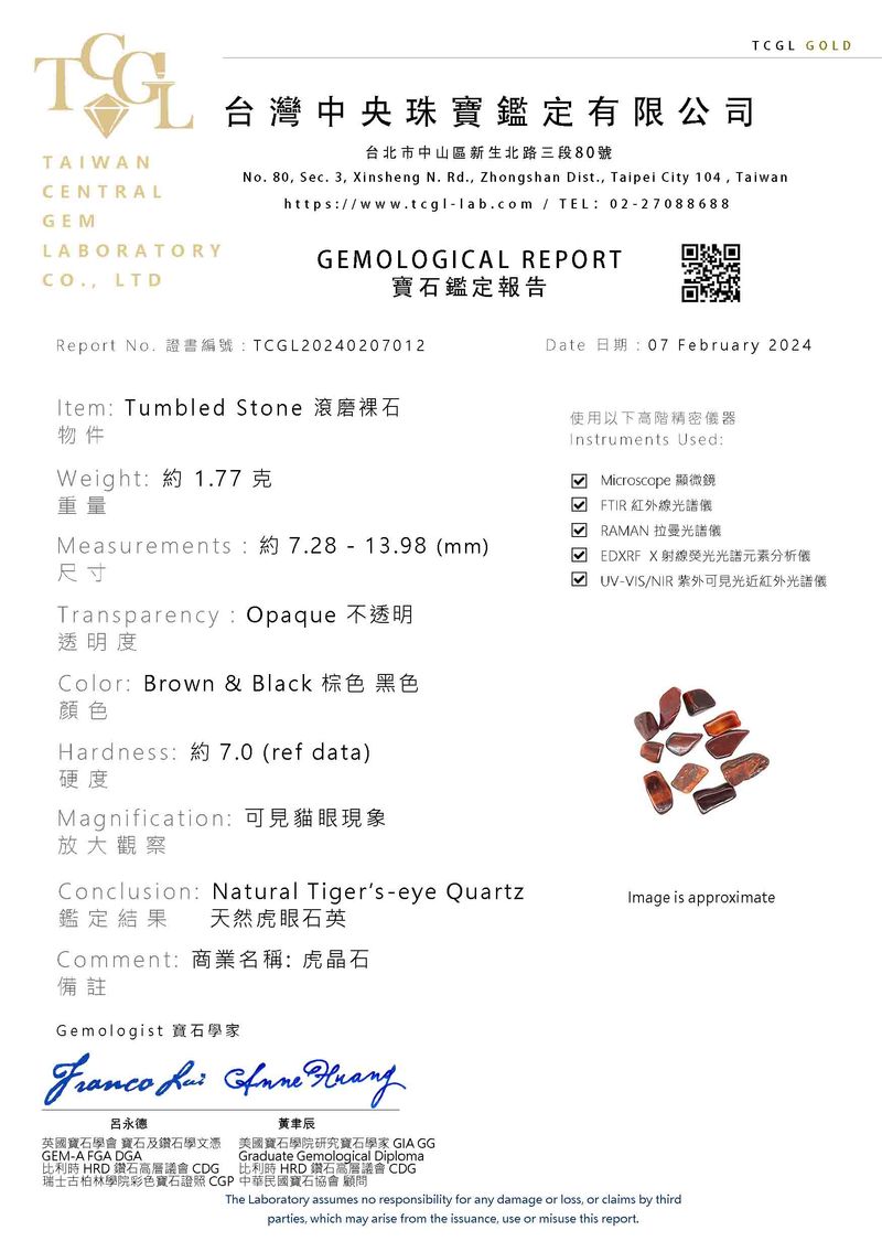 TCGL鑑定報告-紅虎眼