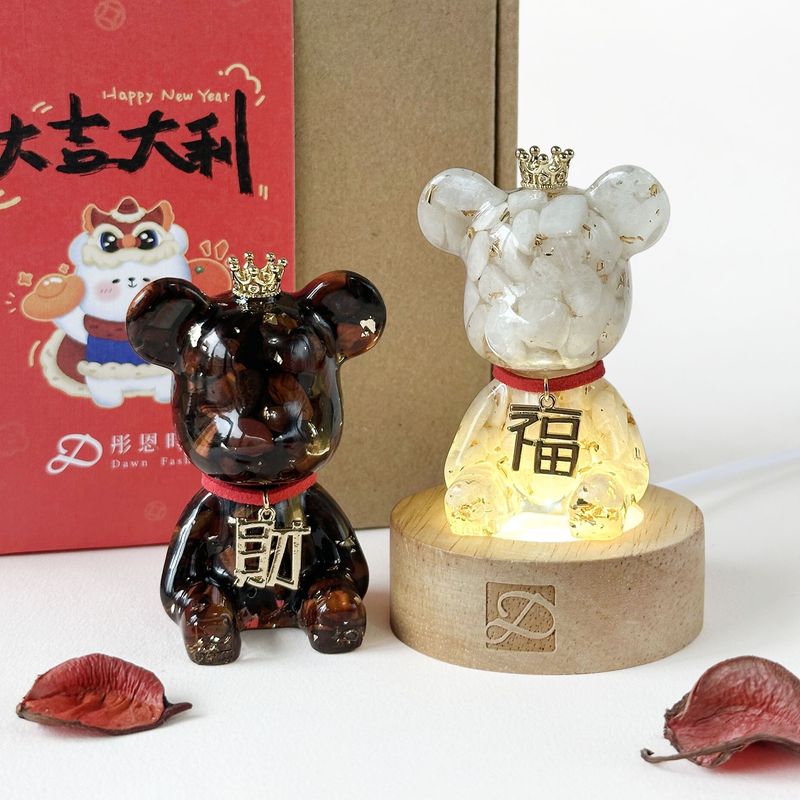 彤恩時尚_新年水晶熊禮盒_月光石 &紅虎眼石_首圖