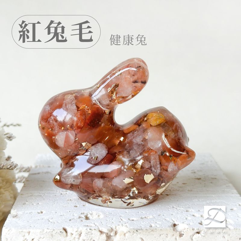 彤恩時尚-跳躍兔-紅兔毛