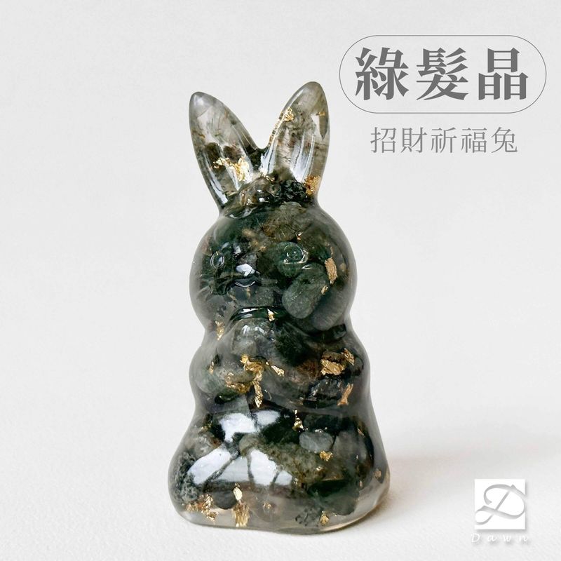 4彤恩時尚-M號祈福兔-綠髮晶