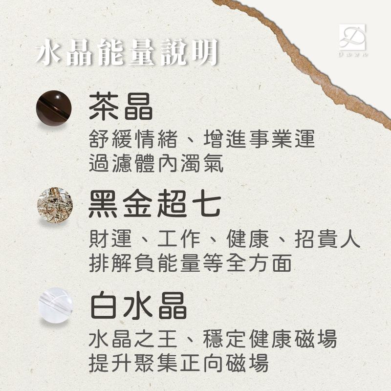 茶晶 黑金超七 白水晶