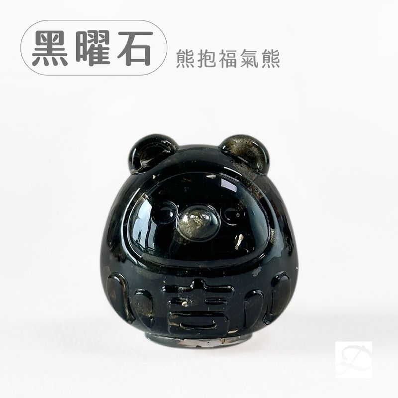 彤恩時尚_水晶達摩公仔_黑曜石-熊-100