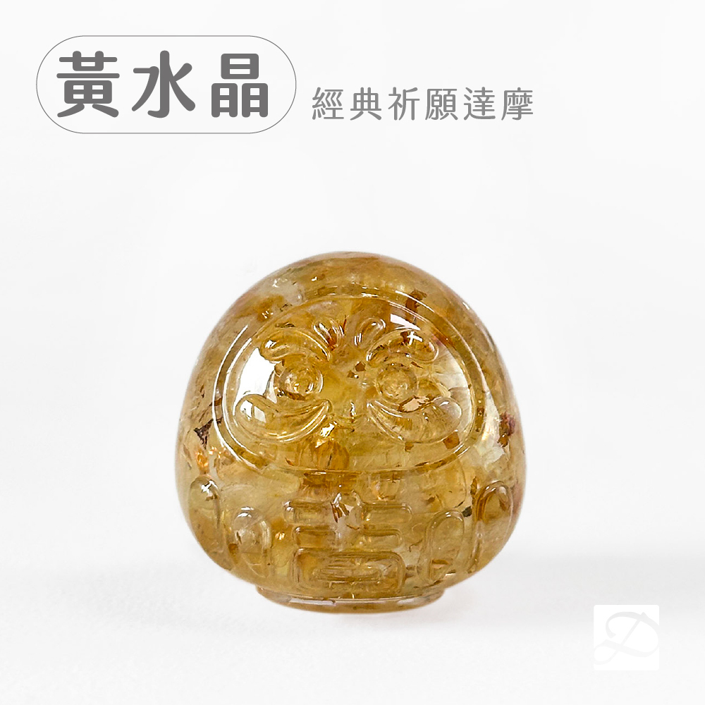 彤恩時尚_水晶達摩公仔_黃水晶-達摩-100
